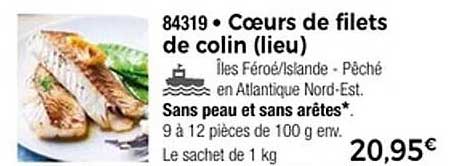 Cœurs de filets de colin (lieu)