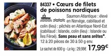 Cœurs de filets de poissons nordiques
