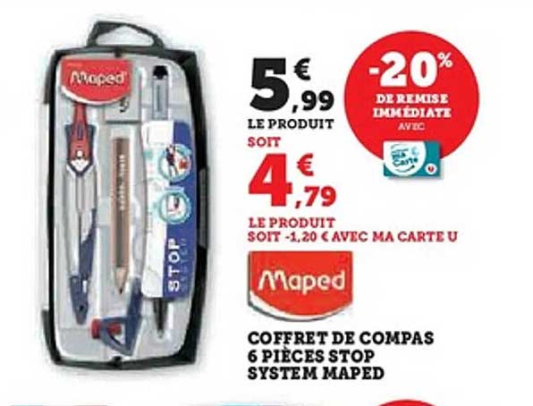 COFFRET DE COMPAS 6 PIECES STOP SYSTEM MAPED