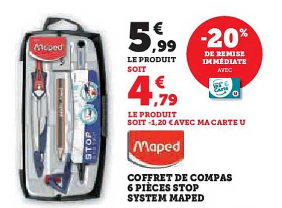 COFFRET DE COMPAS 6 PIÈCES STOP SYSTEM MAPED