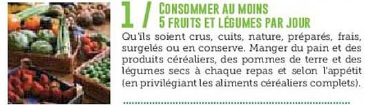 CONSOMMER AU MOINS 5 FRUITS ET LÉGUMES PAR JOUR