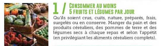 CONSUMMER AU MOINS 5 FRUITS ET LÉGUMES PAR JOUR