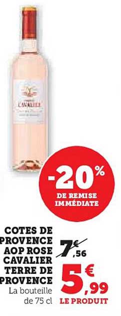 COTES DE PROVENCE AOP ROSE CAVALIER TERRE DE PROVENCE