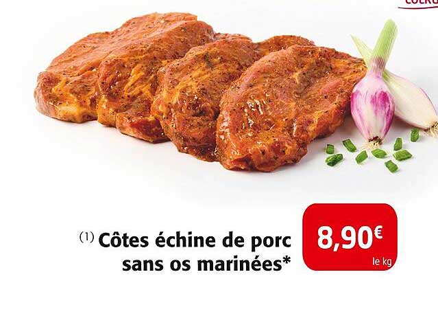 Côtes échine de porc sans os marinées*