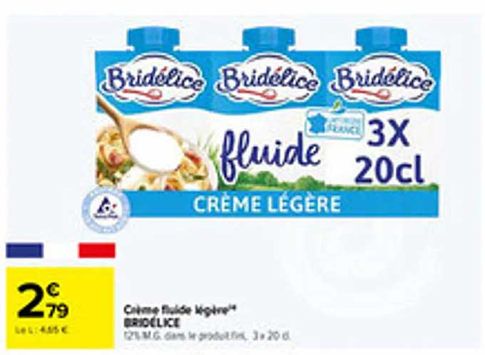 Crème fluide légère* BRIDÉLICE 3X20cl
