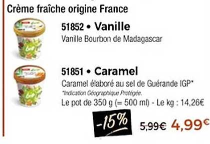 Crème fraîche origine France