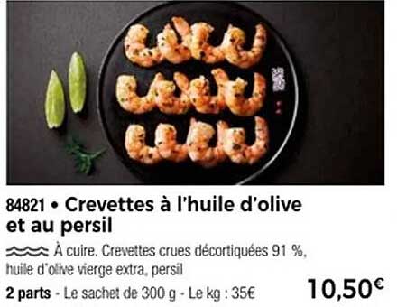 Crevettes à l'huile d'olive et au persil