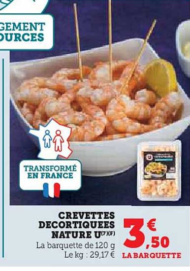 CREVETTES DECORTIQUEES NATURE U (7)(F)