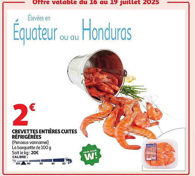 CREVETTES ENTIÈRES CUITES RÉFRIGÉRÉES