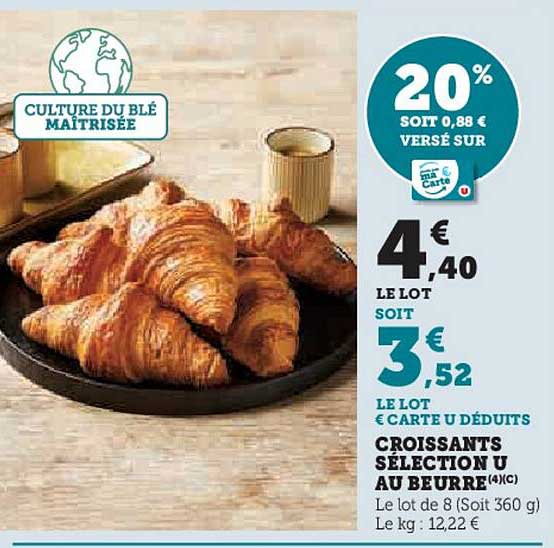 Croissants Sélection U au Beurre