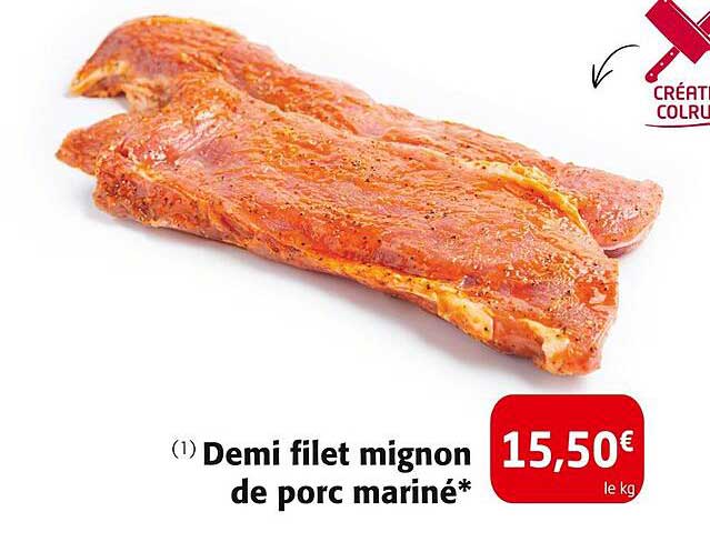 Demi filet mignon de porc mariné*