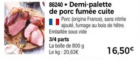 Demi-palette de porc fumée cuite