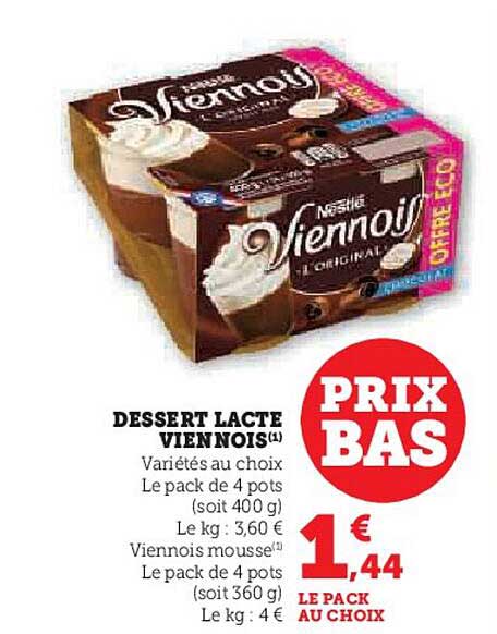 DESSERT LACTE VIENNOIS