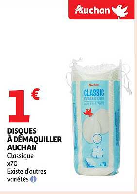 DISQUES À DÉMAQUILLER AUCHAN