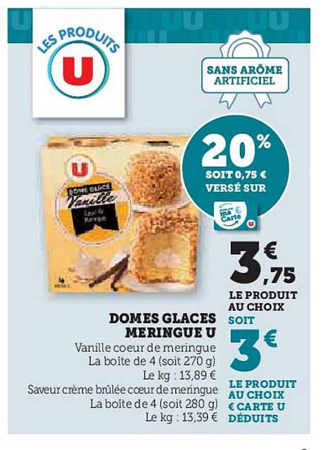 DOMES GLACES MERINGUE U