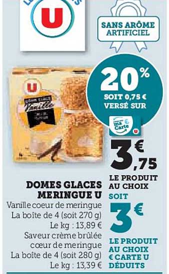 DOMES GLACES MERINGUE U