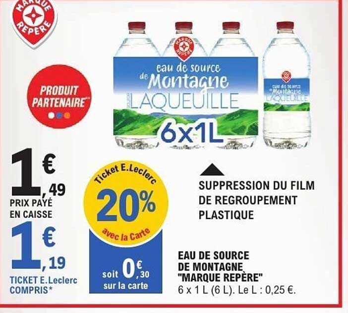 Eau de source de Montagne Laqueuille 6 x 1L