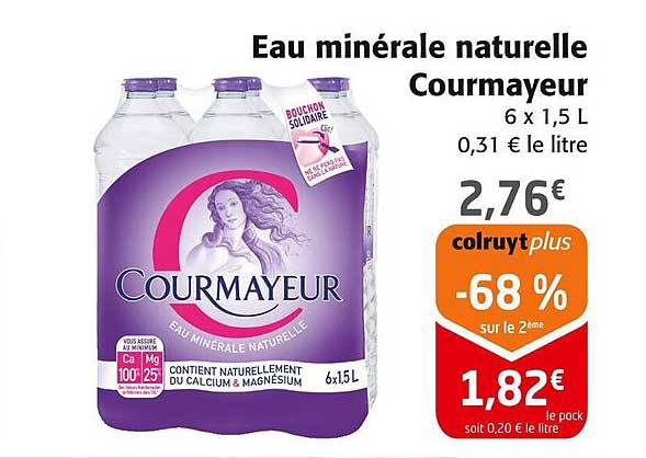Eau minérale naturelle Courmayeur 6 x 1,5 L