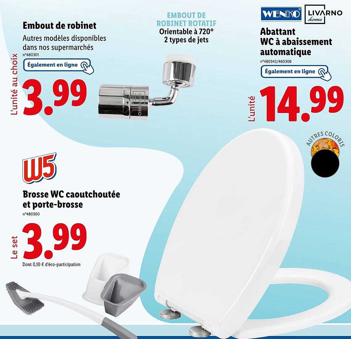 Embout de robinet et Brosse WC