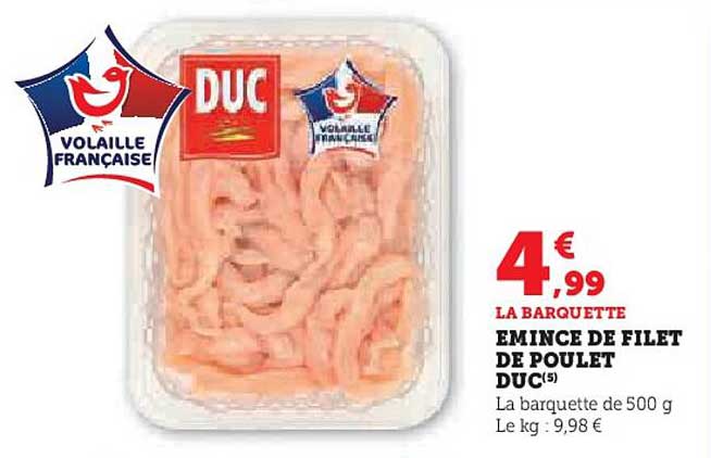 ÉMINCE DE FILET DE POULET DUC