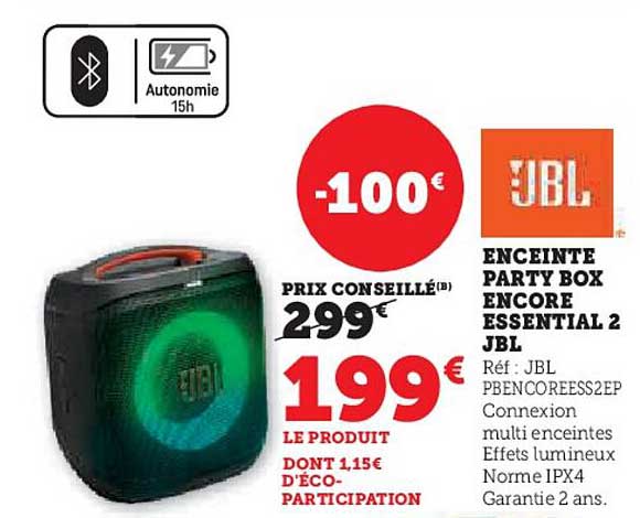 ENCEINTE PARTY BOX ENCORE ESSENTIAL 2 JBL