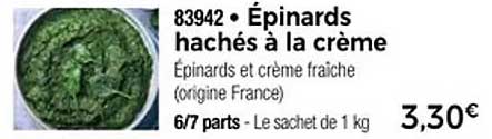 Épinards hachés à la crème