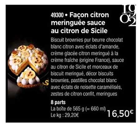 Façon citron meringuée sauce au citron de Sicile