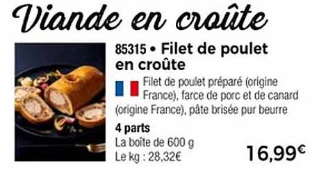 Filet de poulet en croûte