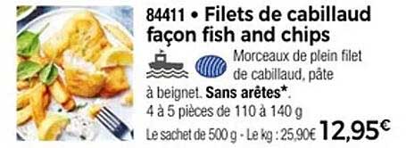 Filets de cabillaud façon fish and chips