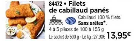 Filets de cabillaud panés