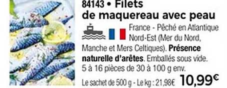 Filets de maquereau avec peau