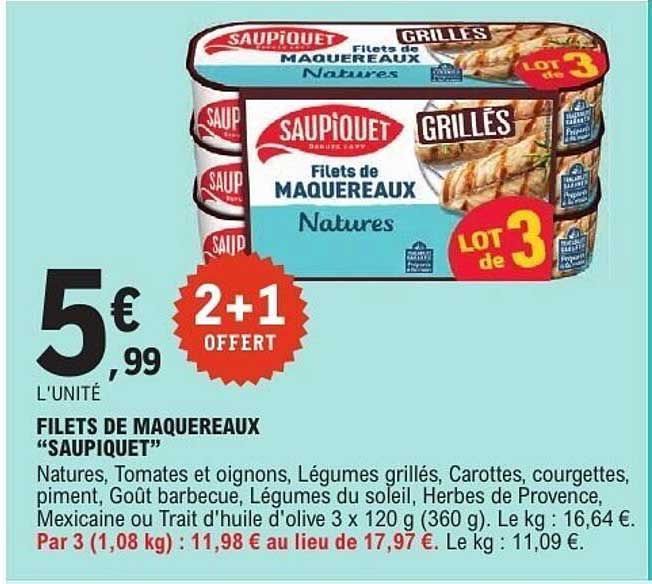 FILETS DE MAQUEREAUX "SAUPIQUET"