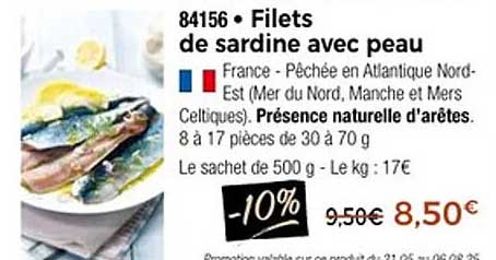Filets de sardine avec peau