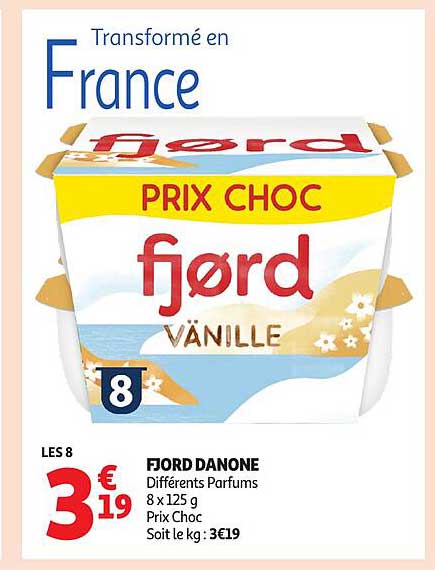 FJORD DANONE Différents Parfums 8 x 125 g