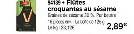 Flûtes croquantes au sésame