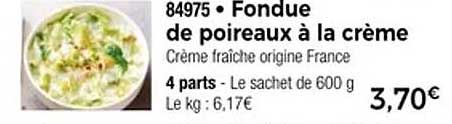 Fondue de poireaux à la crème