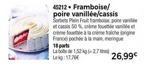 Framboise/poire vanillée/cassis