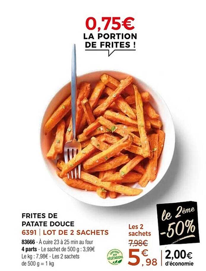 Frites de Patate Douce 6391 | Lot de 2 sachets