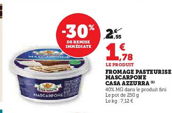 FROMAGE PASTEURISÉ MASCARPONE CASA AZZURRA