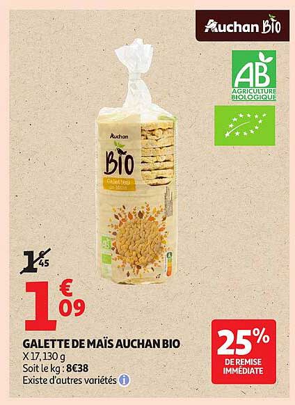 GALETTE DE MAÏS AUCHAN BIO