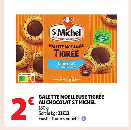 GALETTE MOELLEUSE TIGRÉE AU CHOCOLAT ST MICHEL