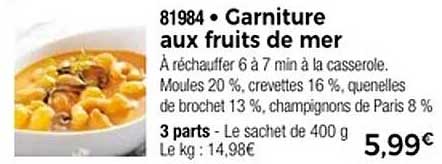 Garniture aux fruits de mer