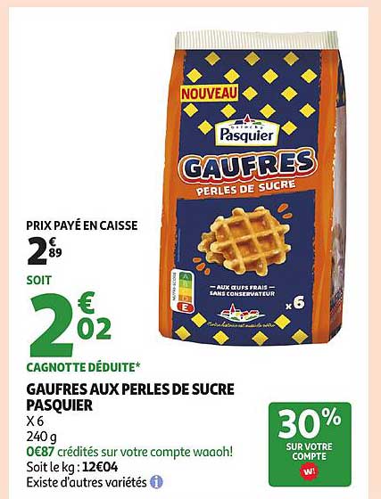 GAUFRES AUX PERLES DE SUCRE PASQUIER