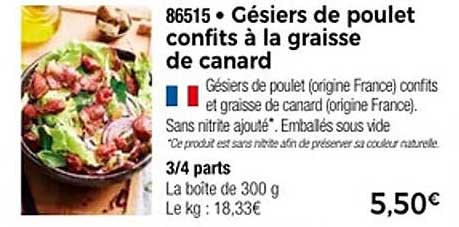 Gésiers de poulet confits à la graisse de canard