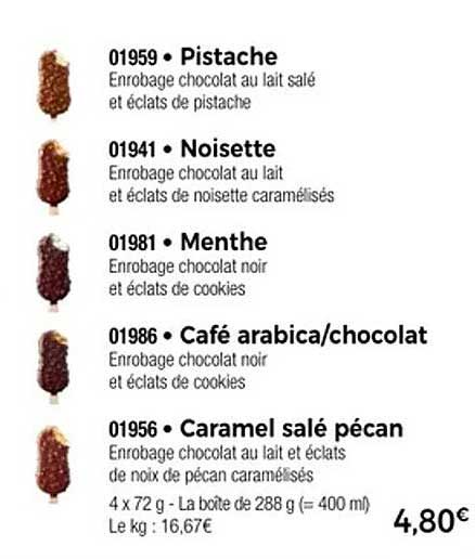 Glaces enrobées chocolat 