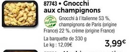 Gnocchi aux champignons