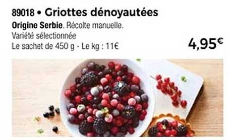 Griottes dénoyautées