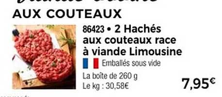 Hachés aux couteaux race à viande Limousine