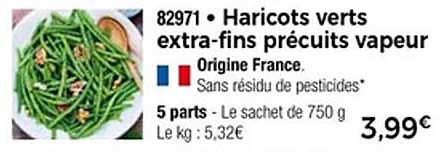 Haricots verts extra-fins précuits vapeur