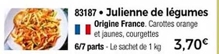 Julienne de légumes